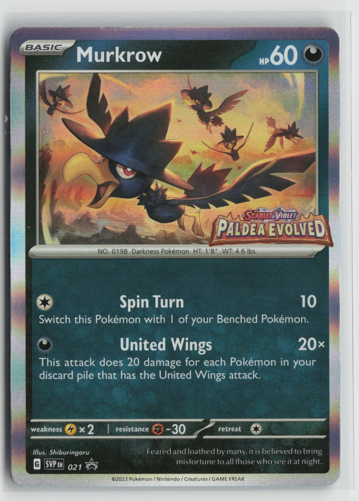 Murkrow - (Prerelease) Promo Holo SVP 021 NM