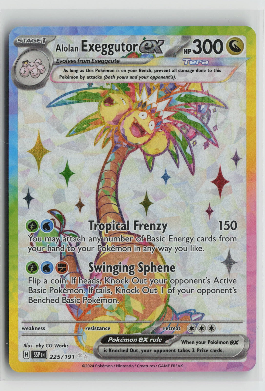 Alolan Exeggutor ex - Ultra Rare Holo SSP 225/191 NM