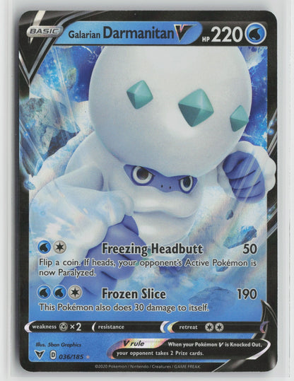Galarian Darmanitan V Ultra Rare Holo SWSH04 036/185 NM