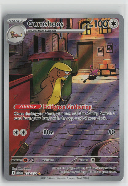 Gumshoos Illustration Rare Holo MEG 153/132 NM