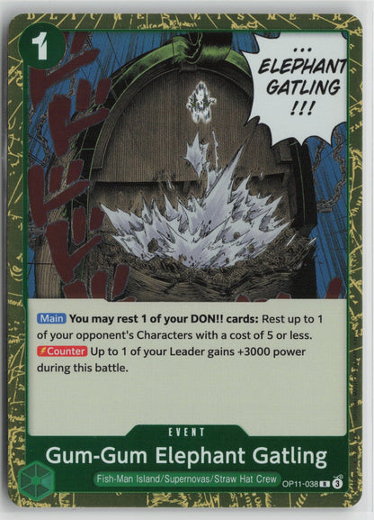 Gum-Gum Elephant Gatling R Foil OP11 OP11-038 NM