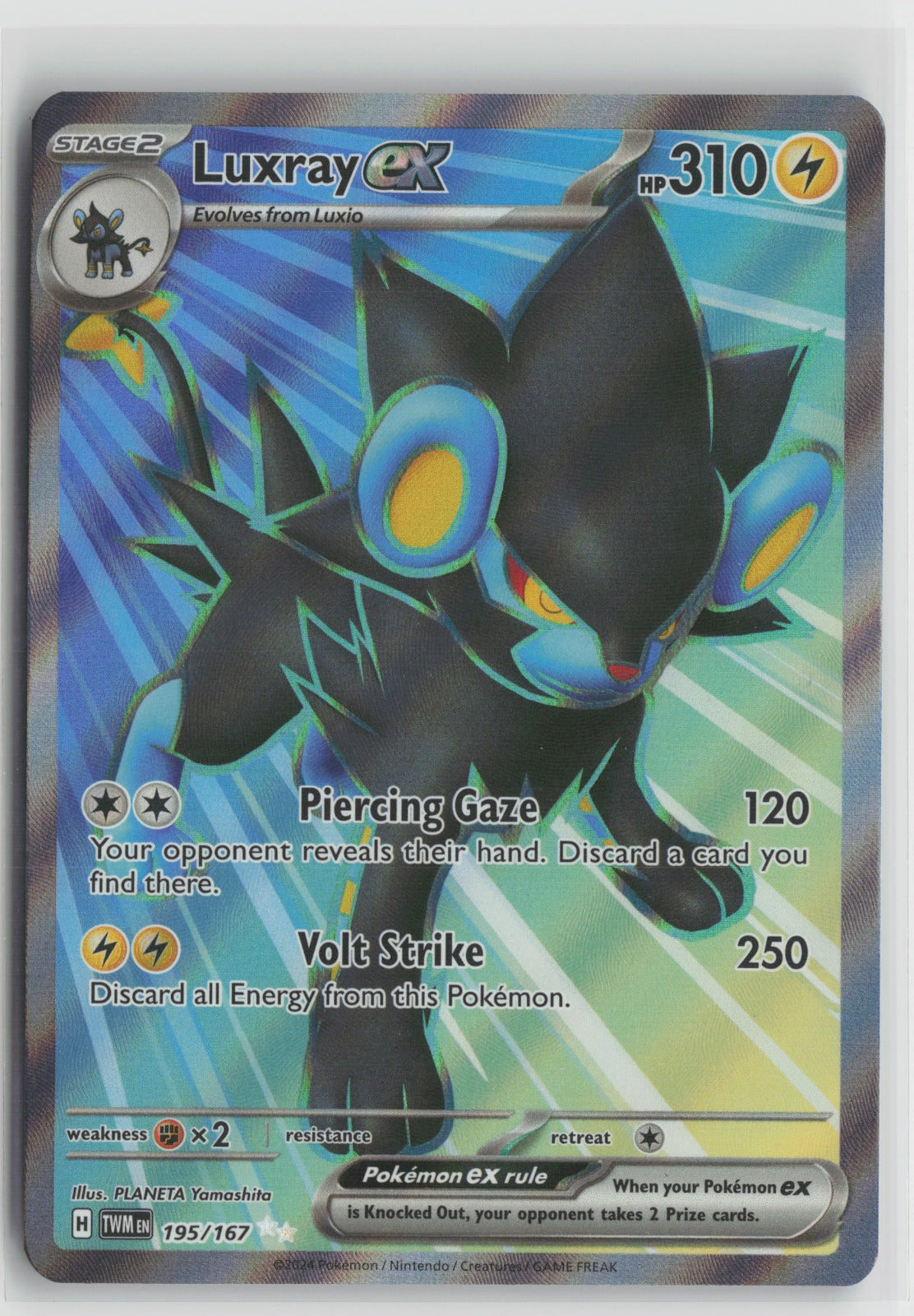 Luxray ex Ultra Rare Holo TWM 195/167 NM