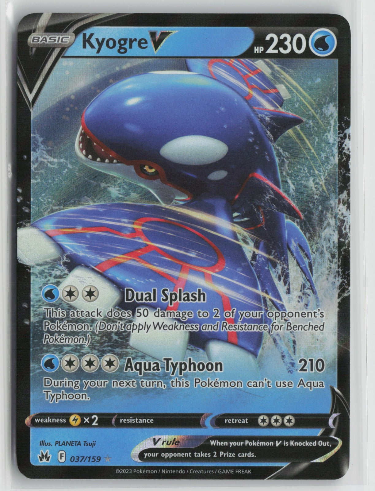 Kyogre V Ultra Rare Holo CRZ 037/159 NM