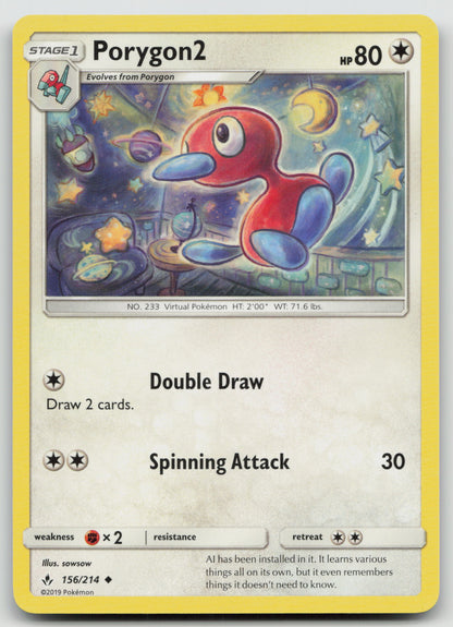 Porygon2 Uncommon Normal SM10 156/214 NM