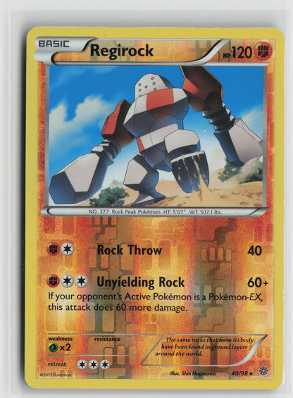 Regirock Rare Reverse Holo AOR 40/98 LP