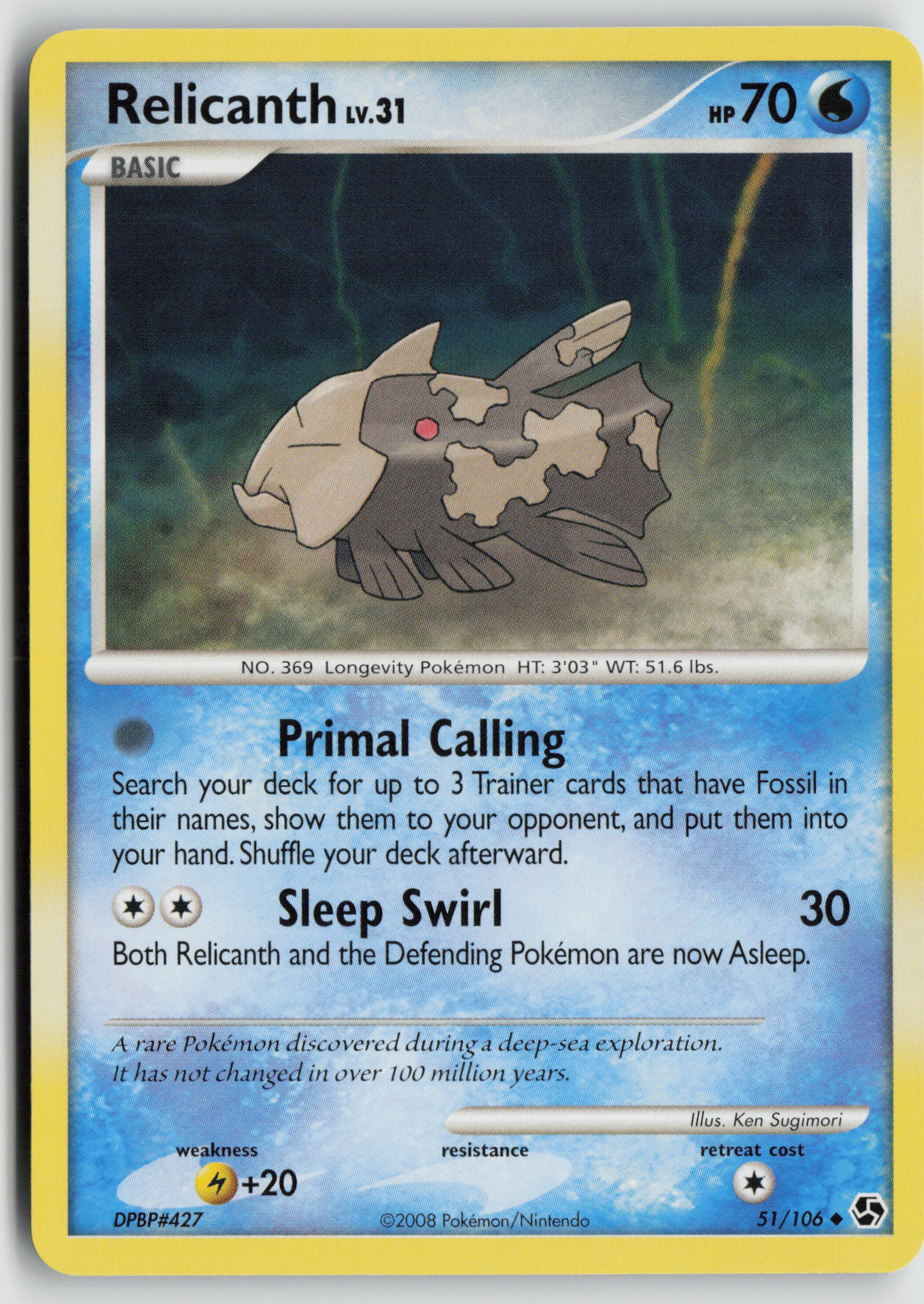 Relicanth Uncommon Great Encounters 51/106 NM