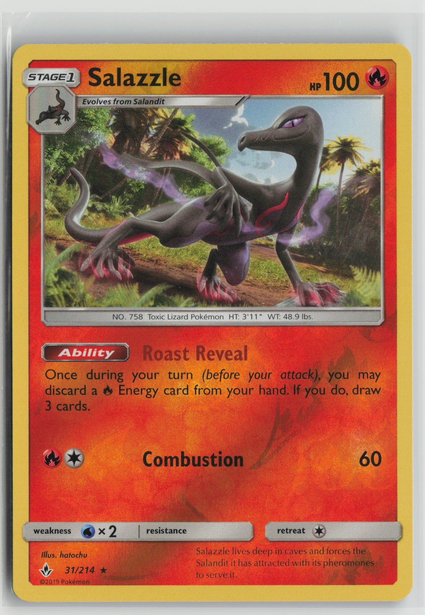 Salazzle Rare Reverse Holo SM10 31/214 NM