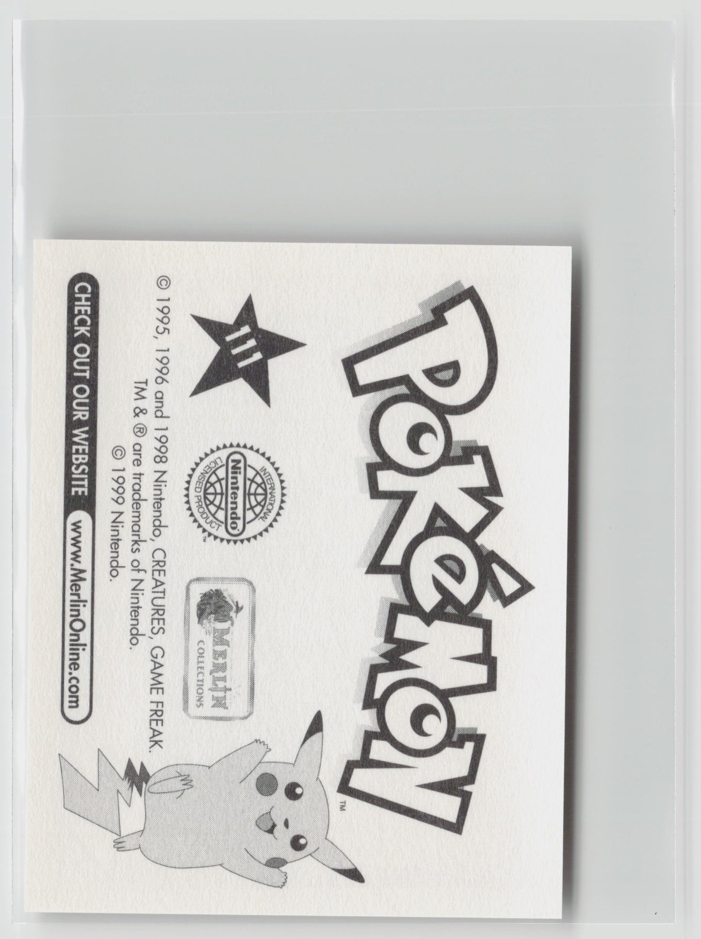 Rhyhorn - Merlin Topps Sticker 1999 #111 NM (Back)