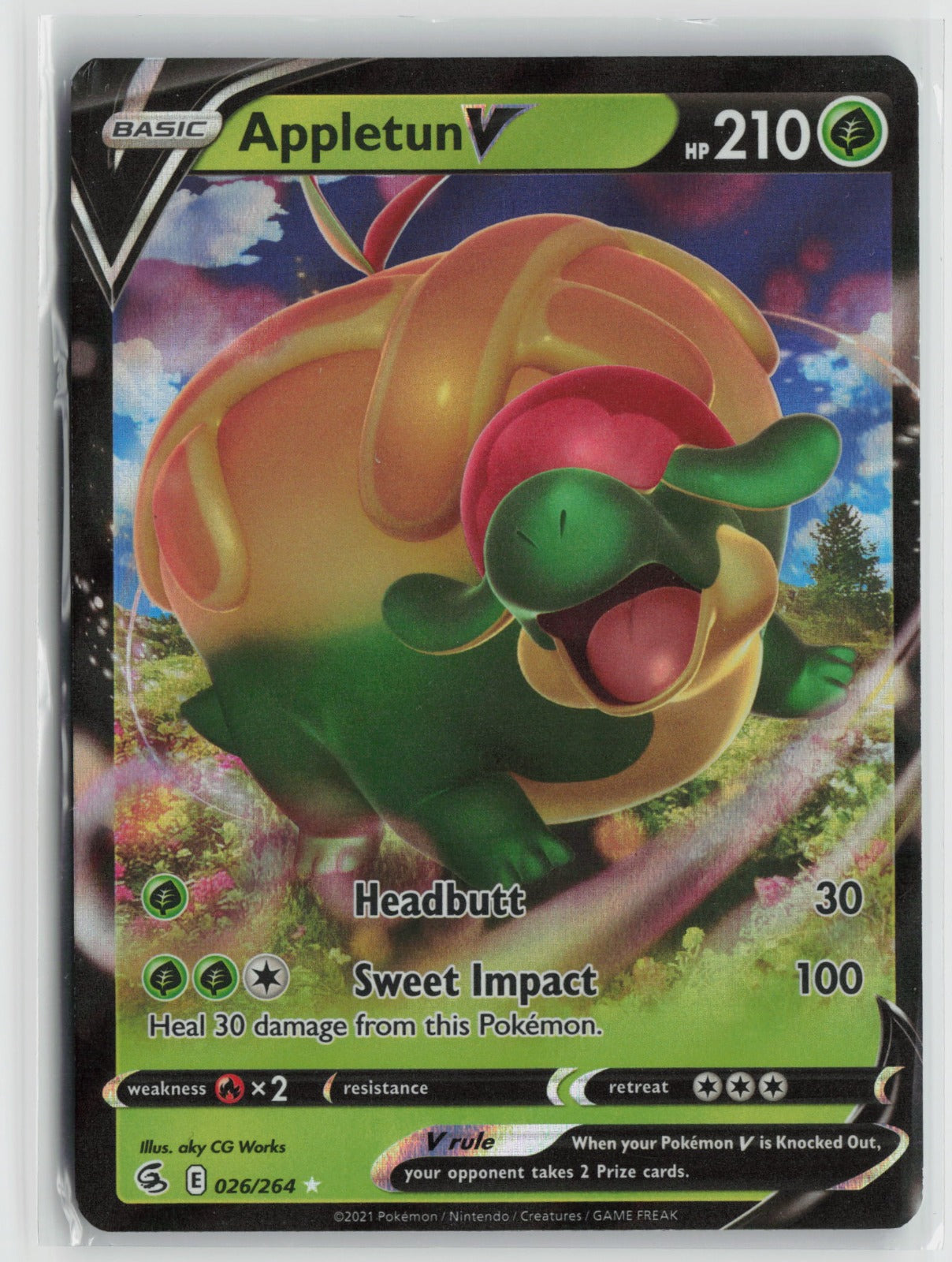 Appletun V Ultra Rare Holo SWSH08 026/264 NM
