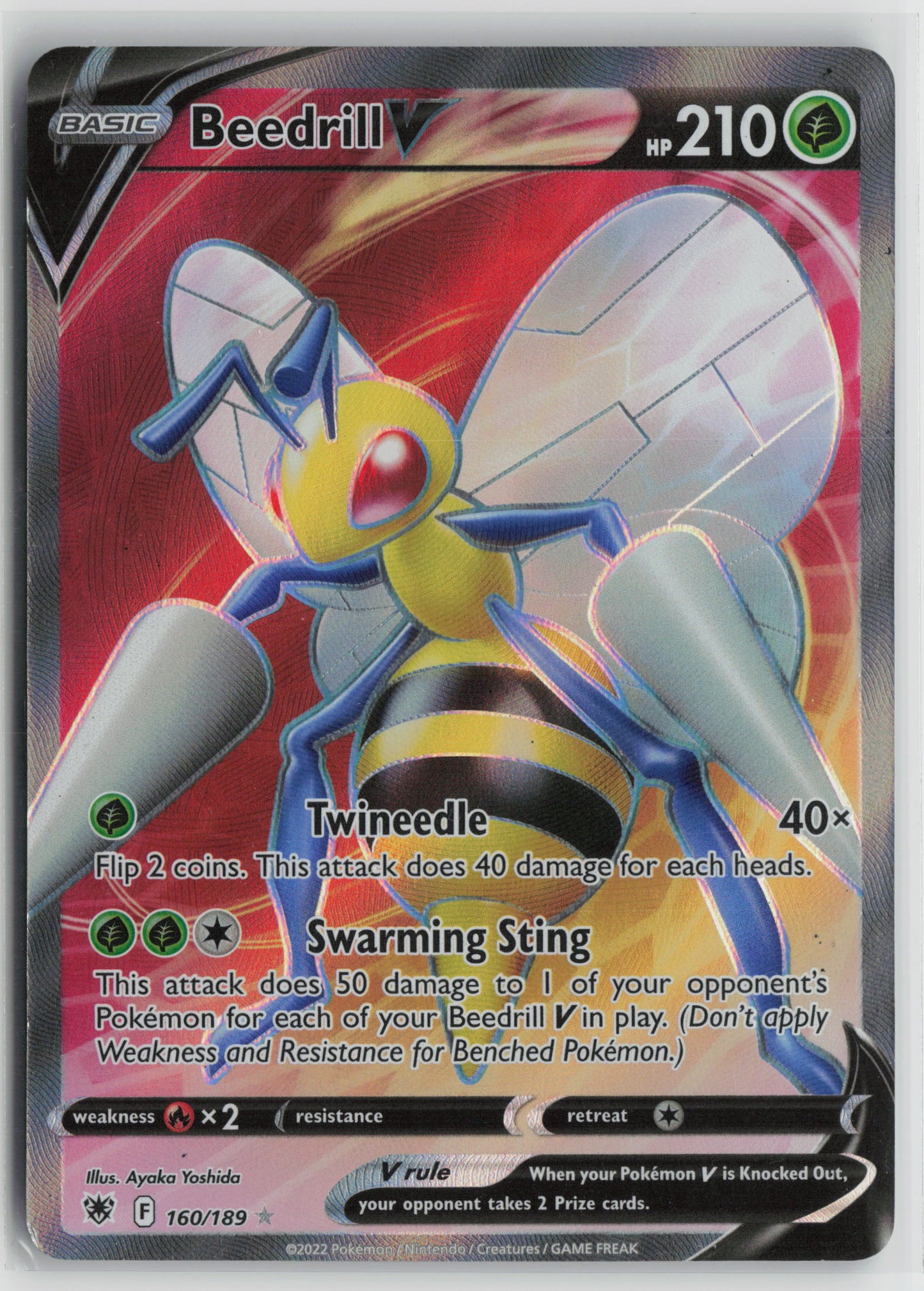 Beedrill V (Full Art) Ultra Rare Holo SWSH10 160/189 NM
