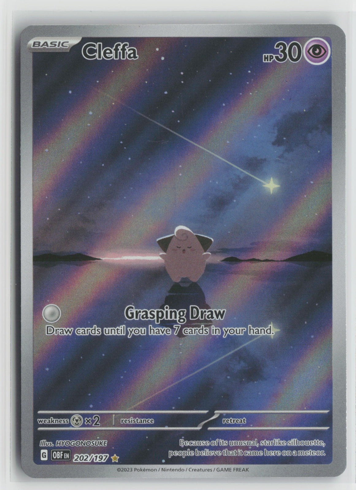Cleffa Illustration Rare Holo OBF 202/197 NM