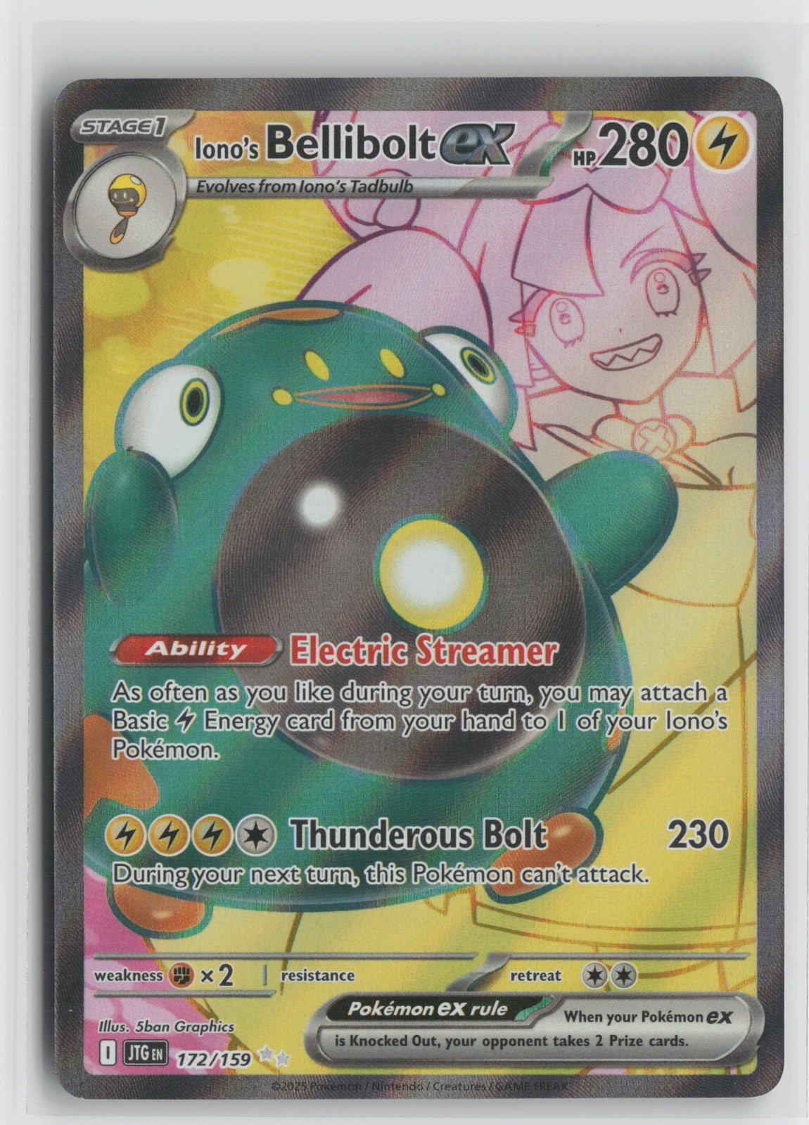 Iono's Bellibolt ex Ultra Rare Holo JTG 172/159 NM