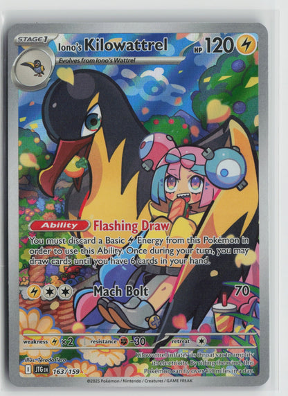 Iono's Kilowattrel Illustration Rare Holo JTG 163/159 NM