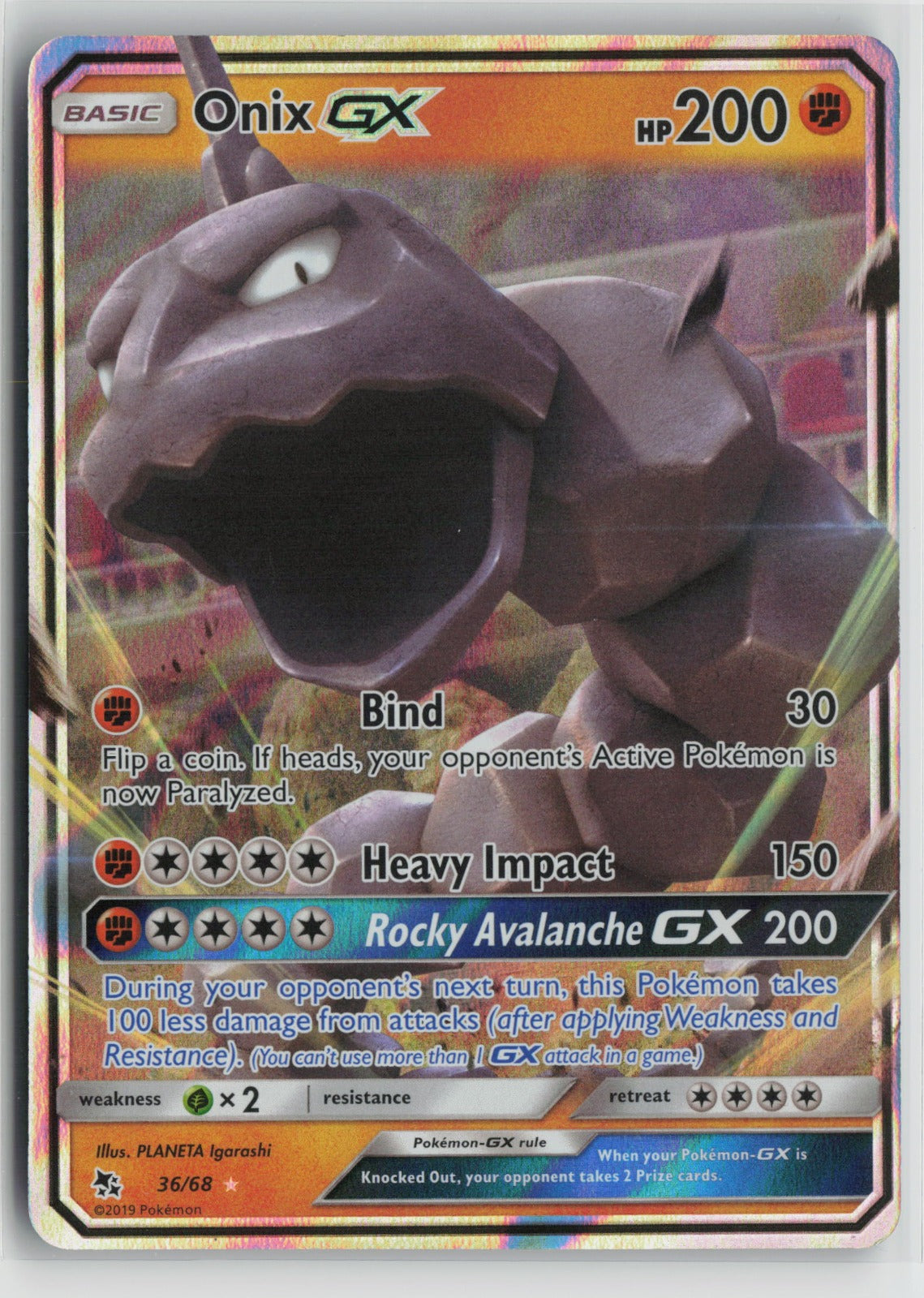 Onix GX Ultra Rare Holo HIF 36/68 NM - B