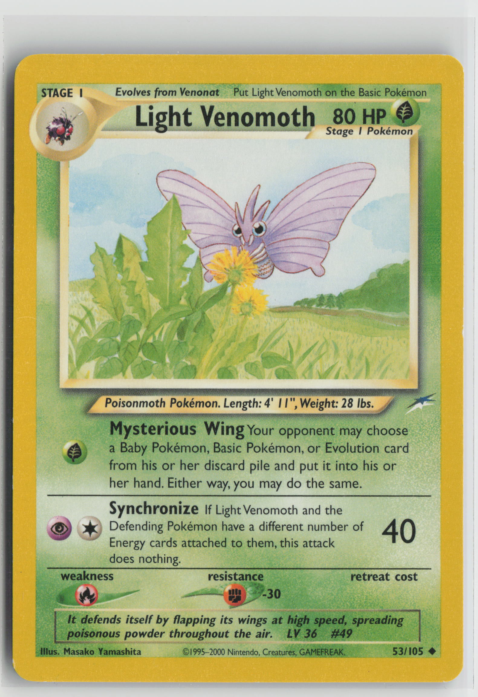 Light Venomoth Uncommon Neo Destiny 053/105 LP