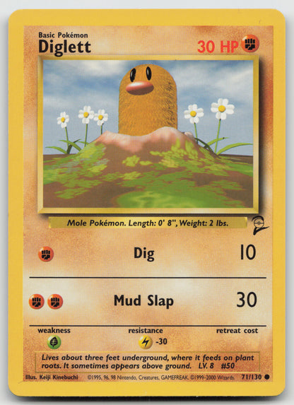 Diglett Common Base Set 2 071/130 LP