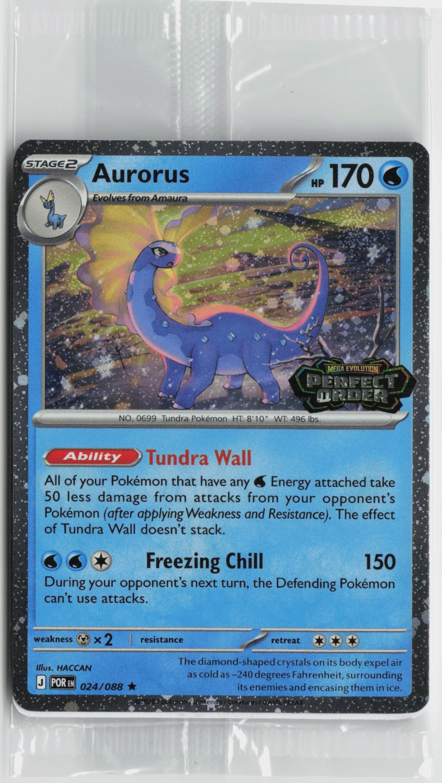 Aurorus (Perfect Order Stamped) Rare Holo MCAP 024/088 NM