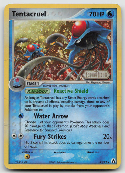 Tentacruel Uncommon Reverse Holo LM 45/92 DMG