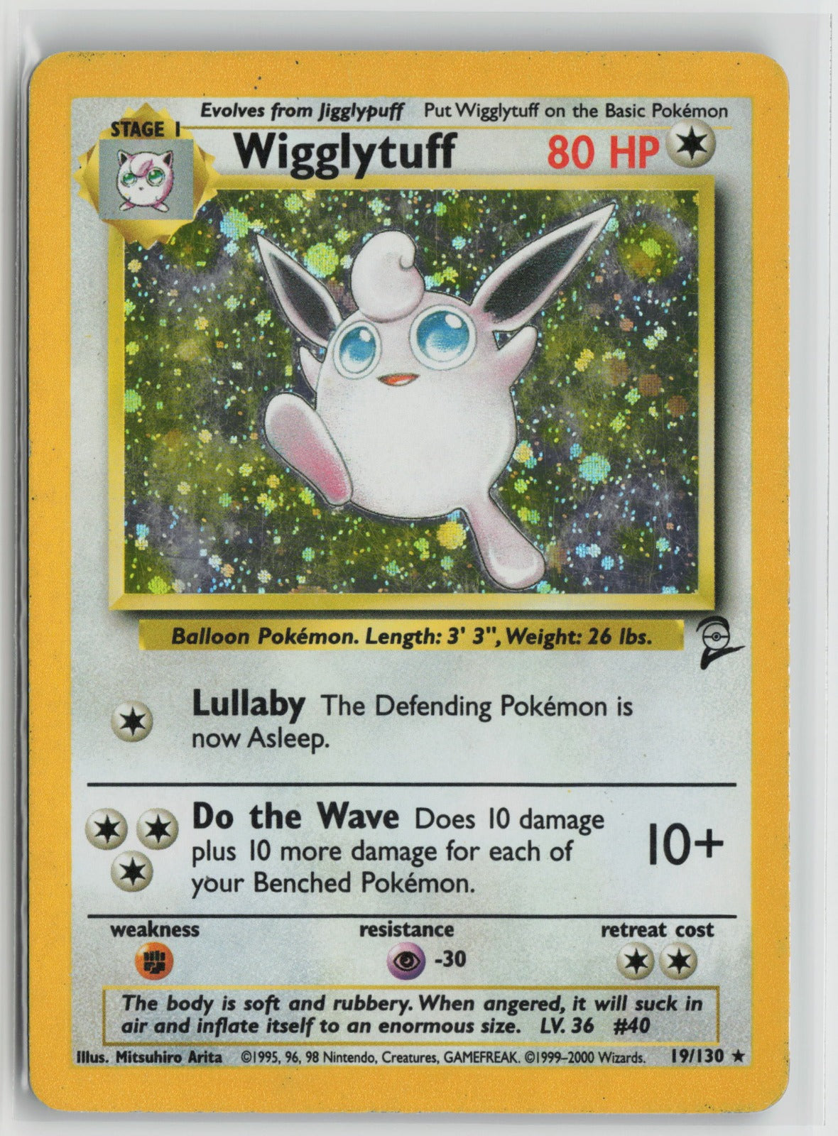 Wigglytuff Holo Rare BS2 019/130 MP