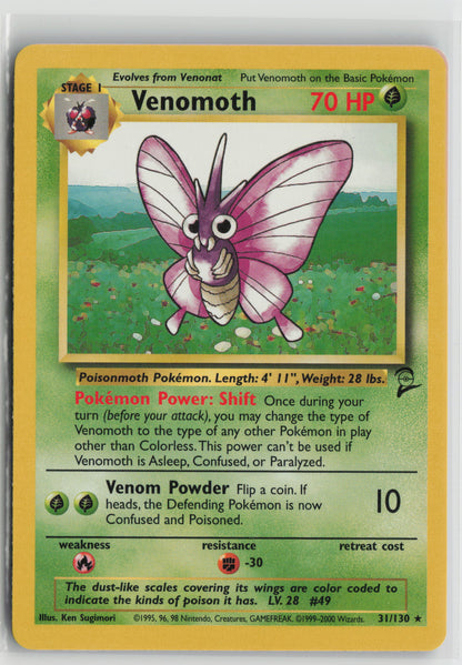 Venomoth Rare Base Set 2 031/130 LP