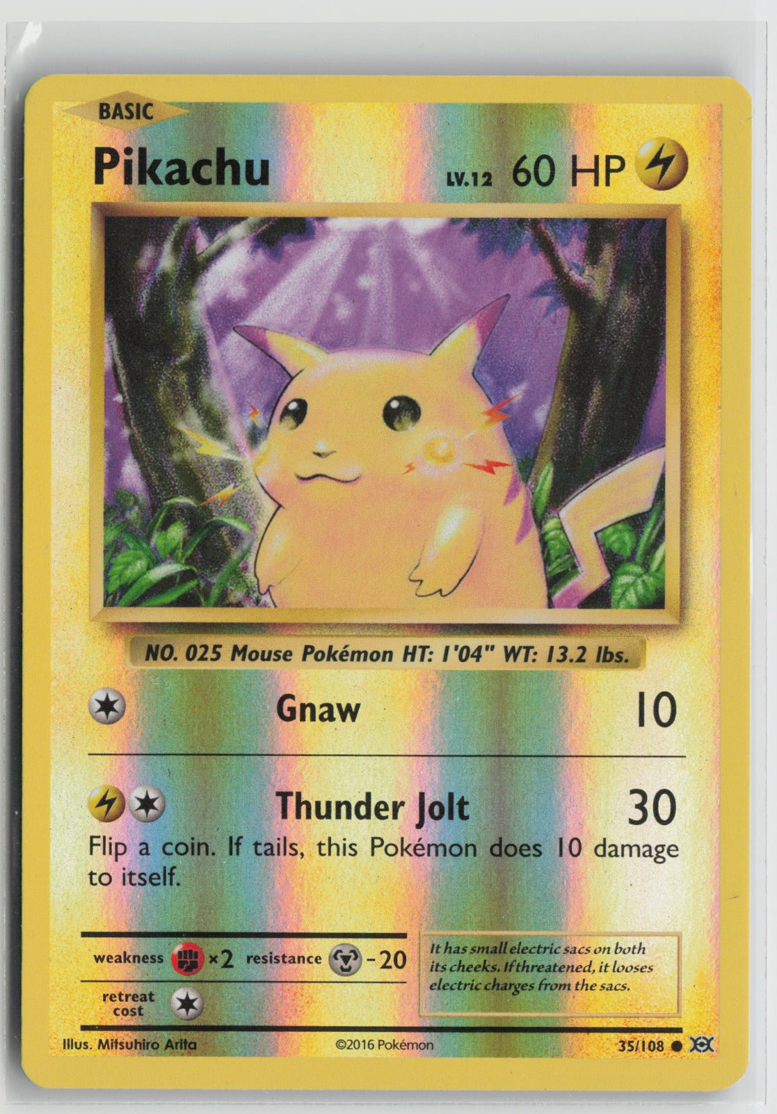 Pikachu Common Reverse Holo EVO 35/108 NM