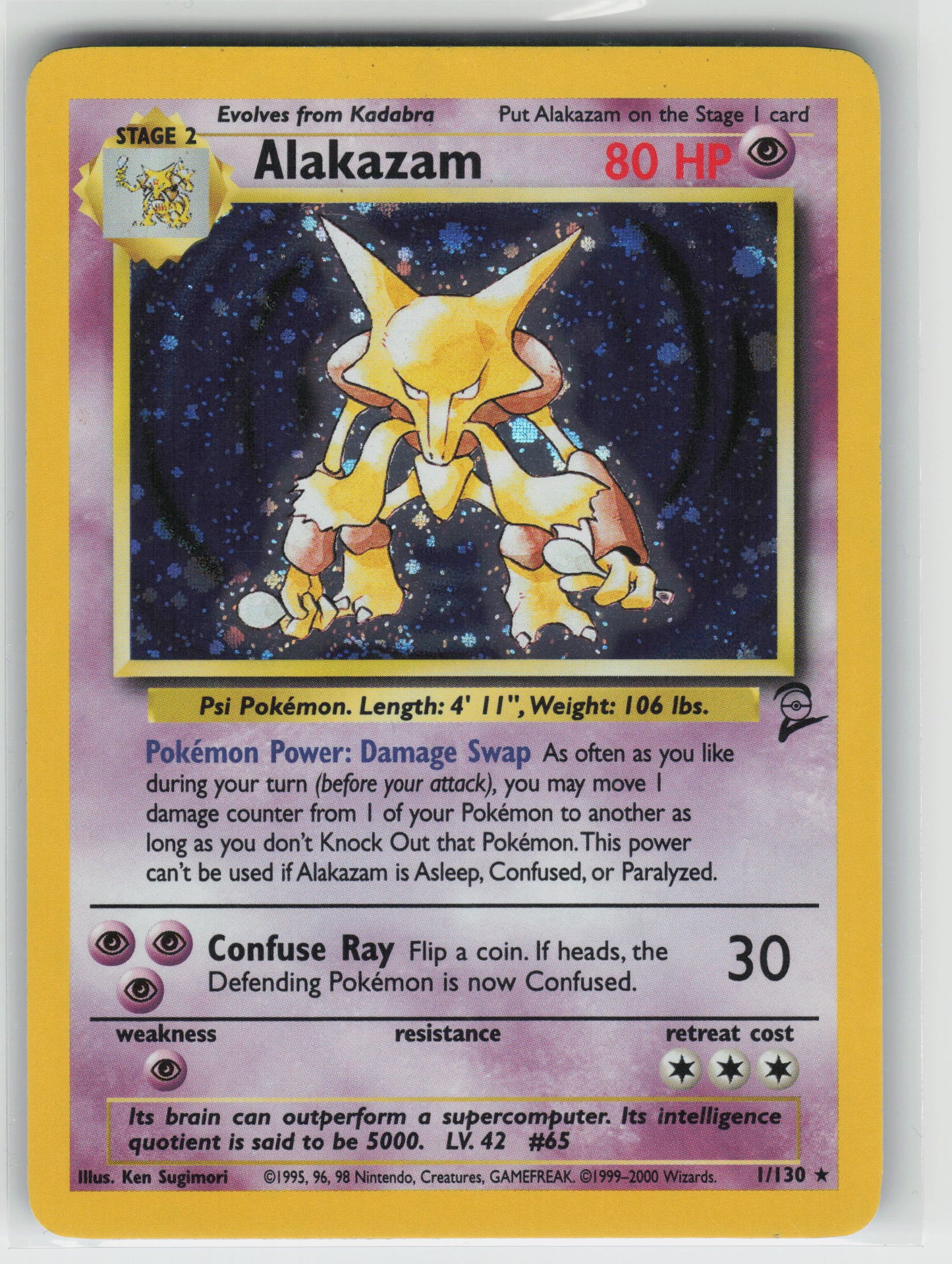 Alakazam Holo Rare Base Set 2 001/130 LP
