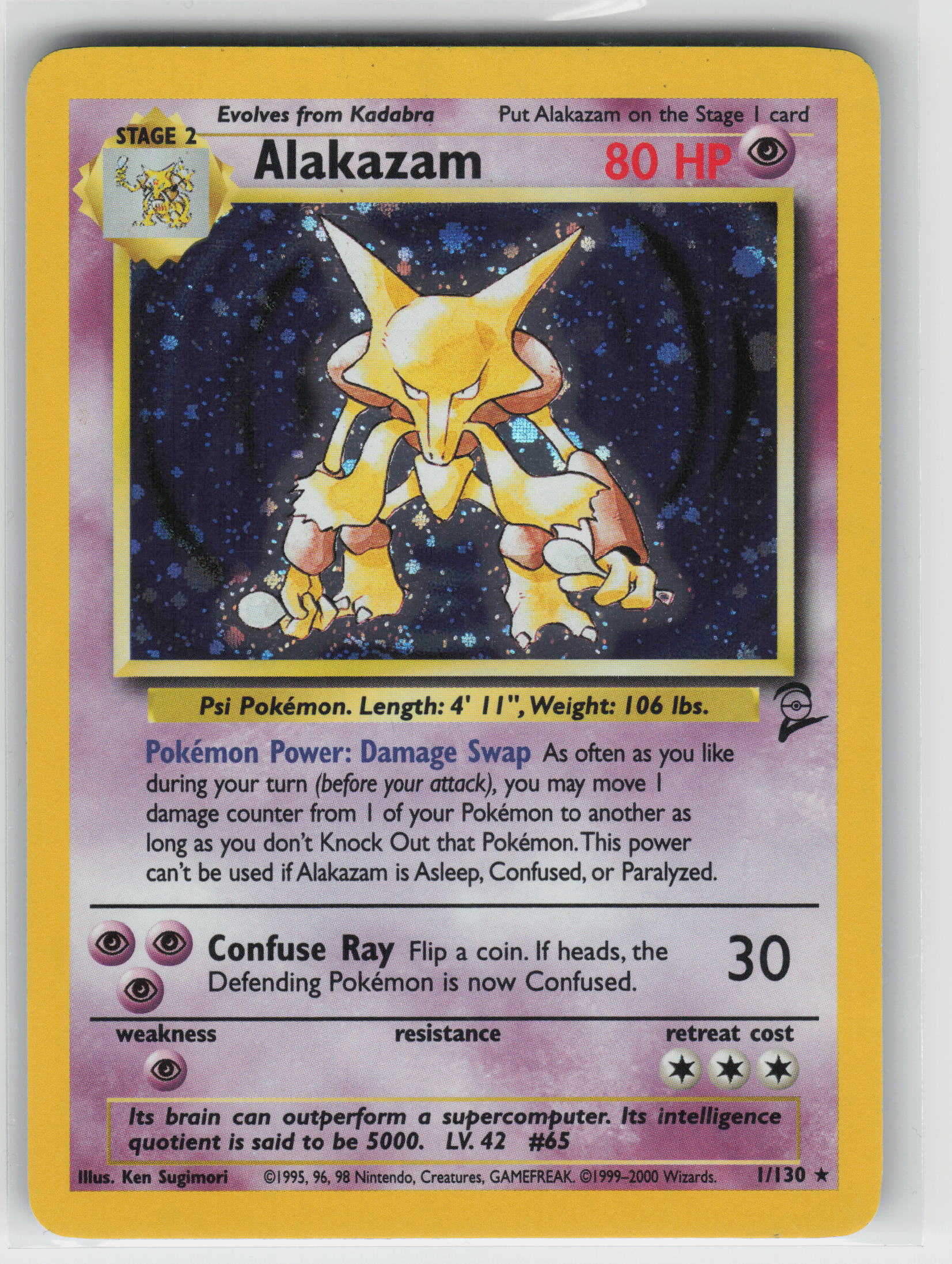 Alakazam Holo Rare Base Set 2 001/130 LP