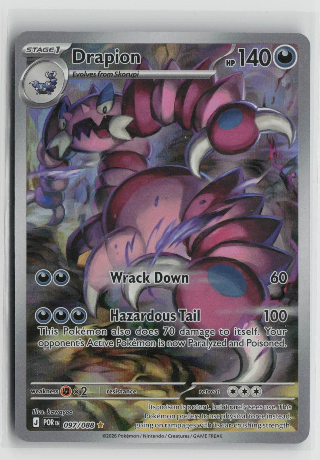 Drapion - Illustration Rare Holo POR 097/088 NM