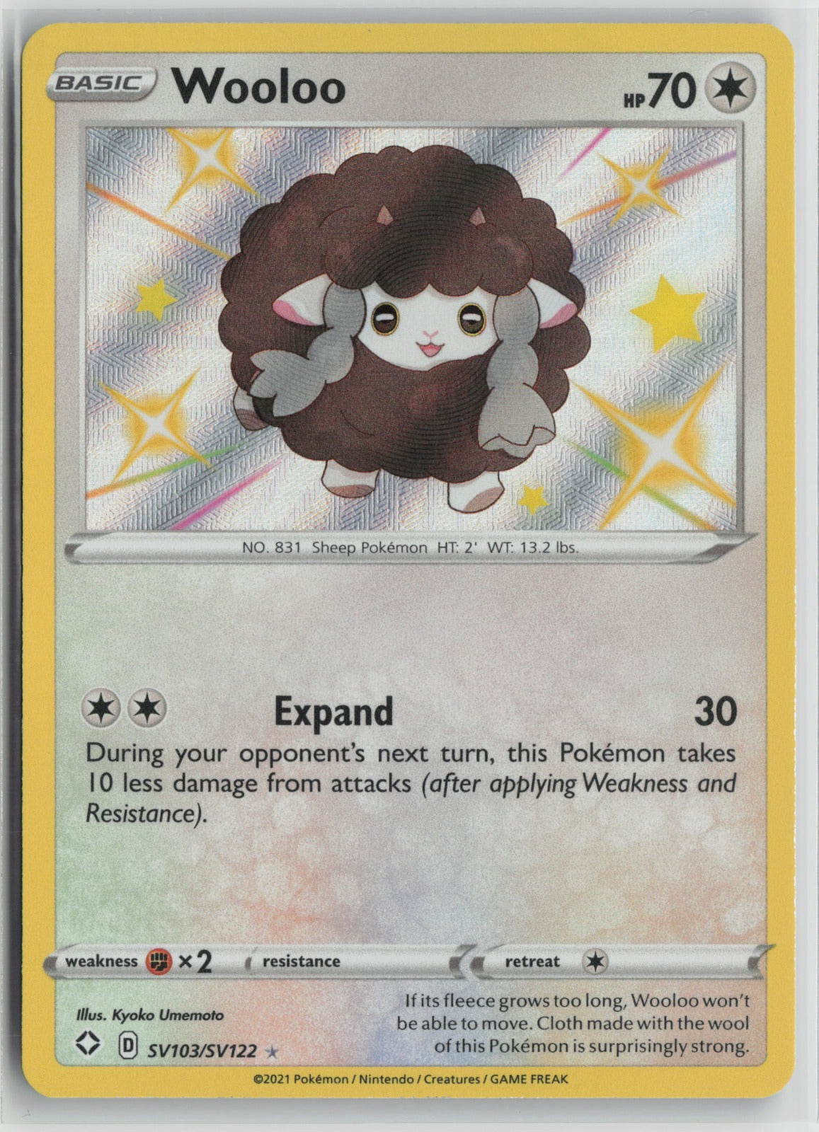 Wooloo Shiny Holo Rare Holo SHFSV SV103/SV122 NM