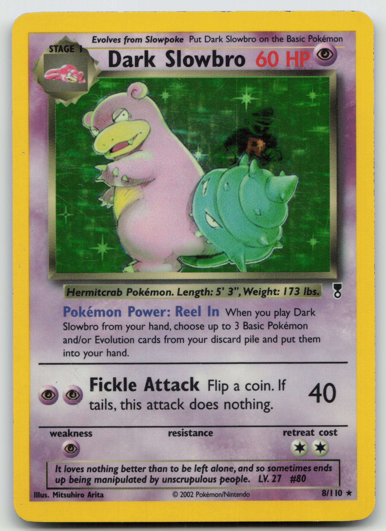 Dark Slowbro Holo Rare Holo LC 008/110 MP