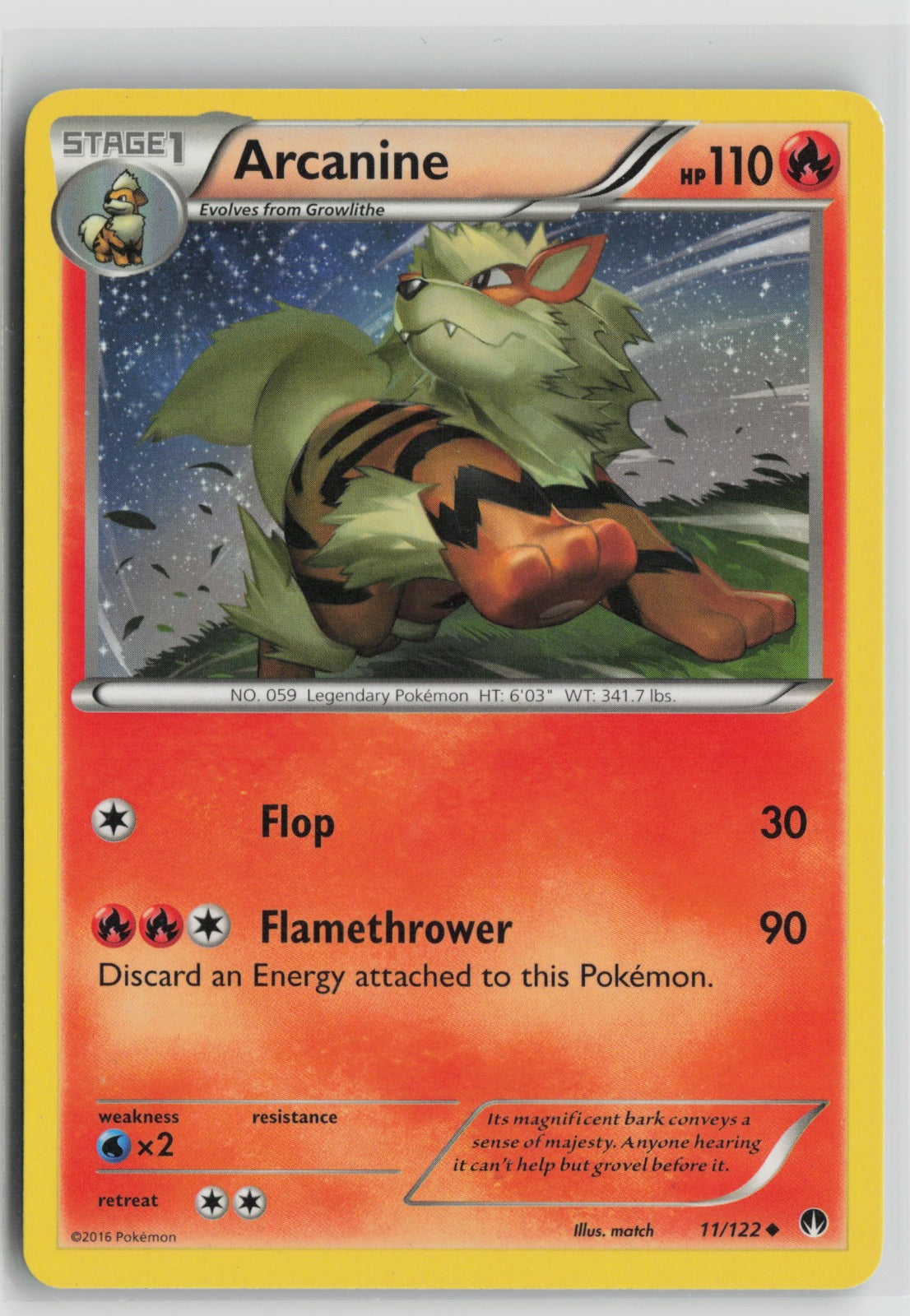 Arcanine Uncommon BKP 11/122 MP
