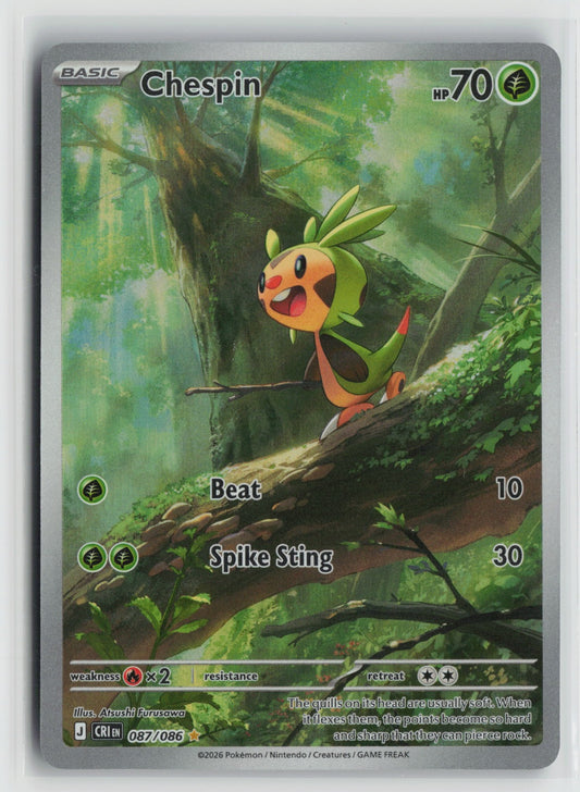 Chespin Illustration Rare Holo CRI 087/086 NM