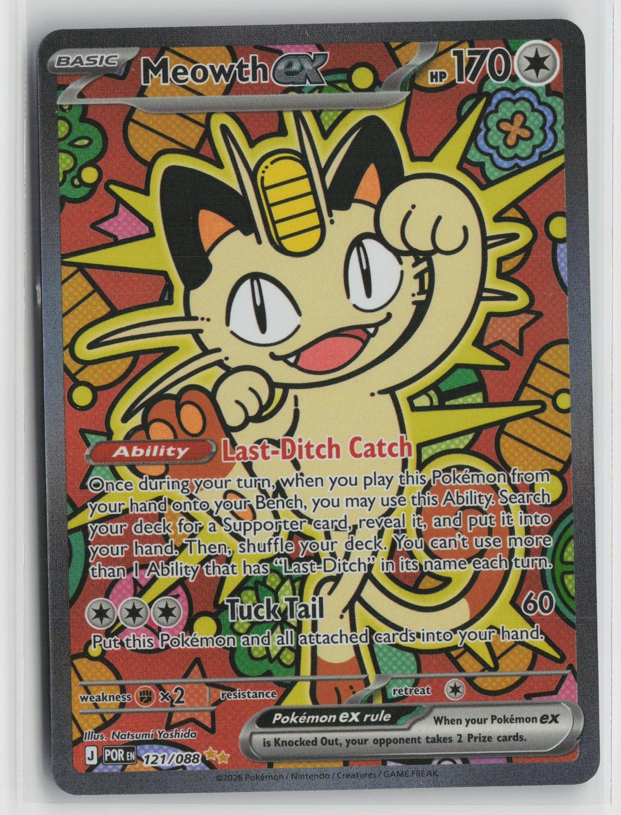 Meowth ex - Special Illustration Rare Holo POR 121/088 NM