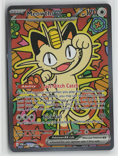 Meowth ex - Special Illustration Rare Holo POR 121/088 NM