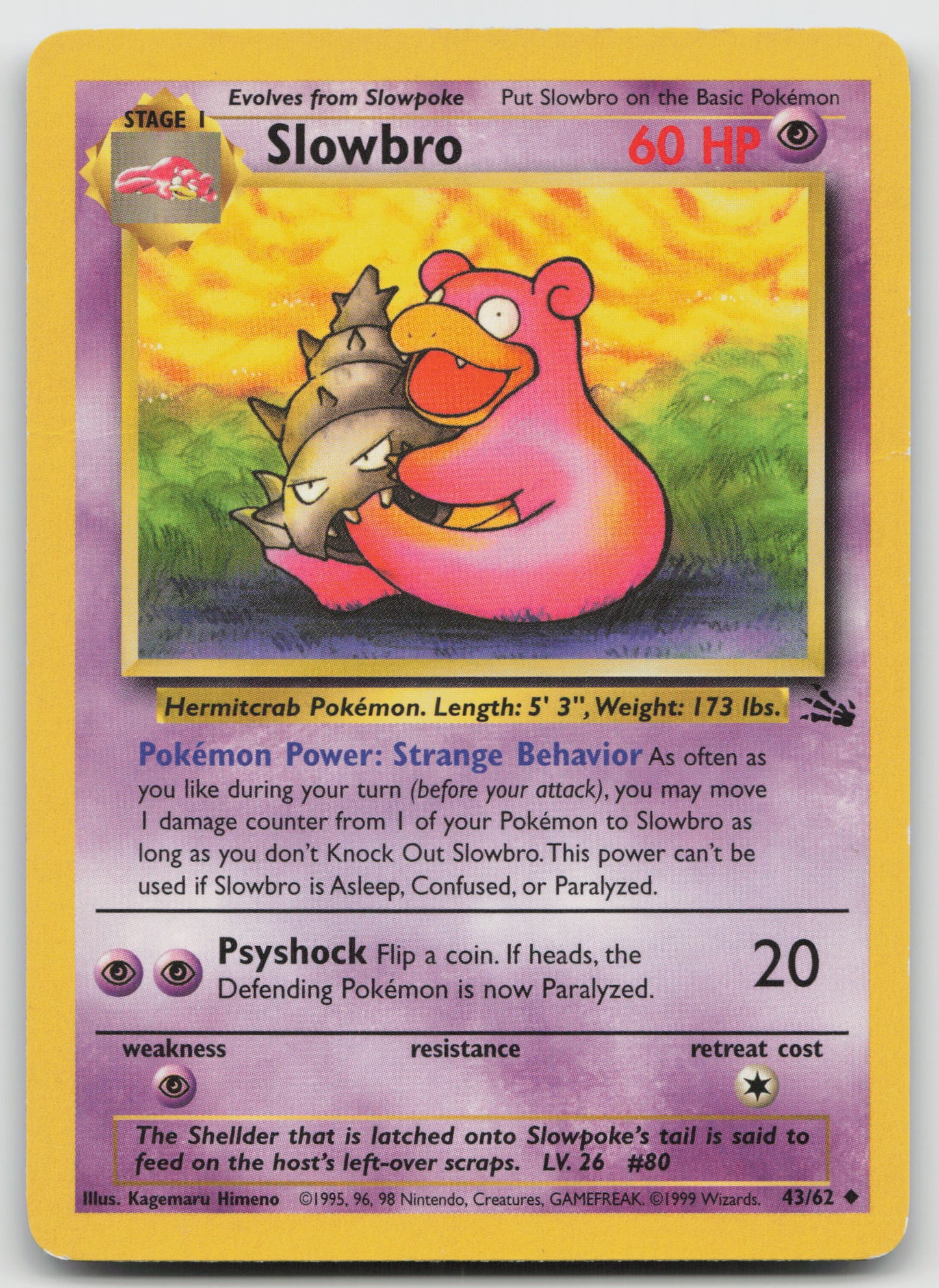 Slowbro Uncommon Unlimited FO 43/62 LP