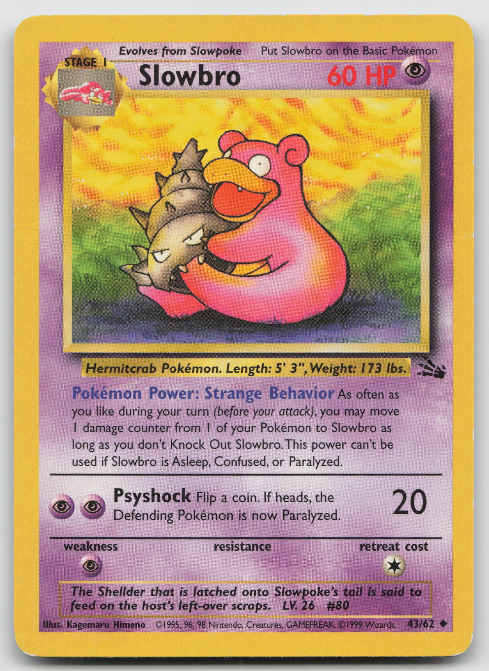 Slowbro Uncommon Unlimited FO 43/62 LP