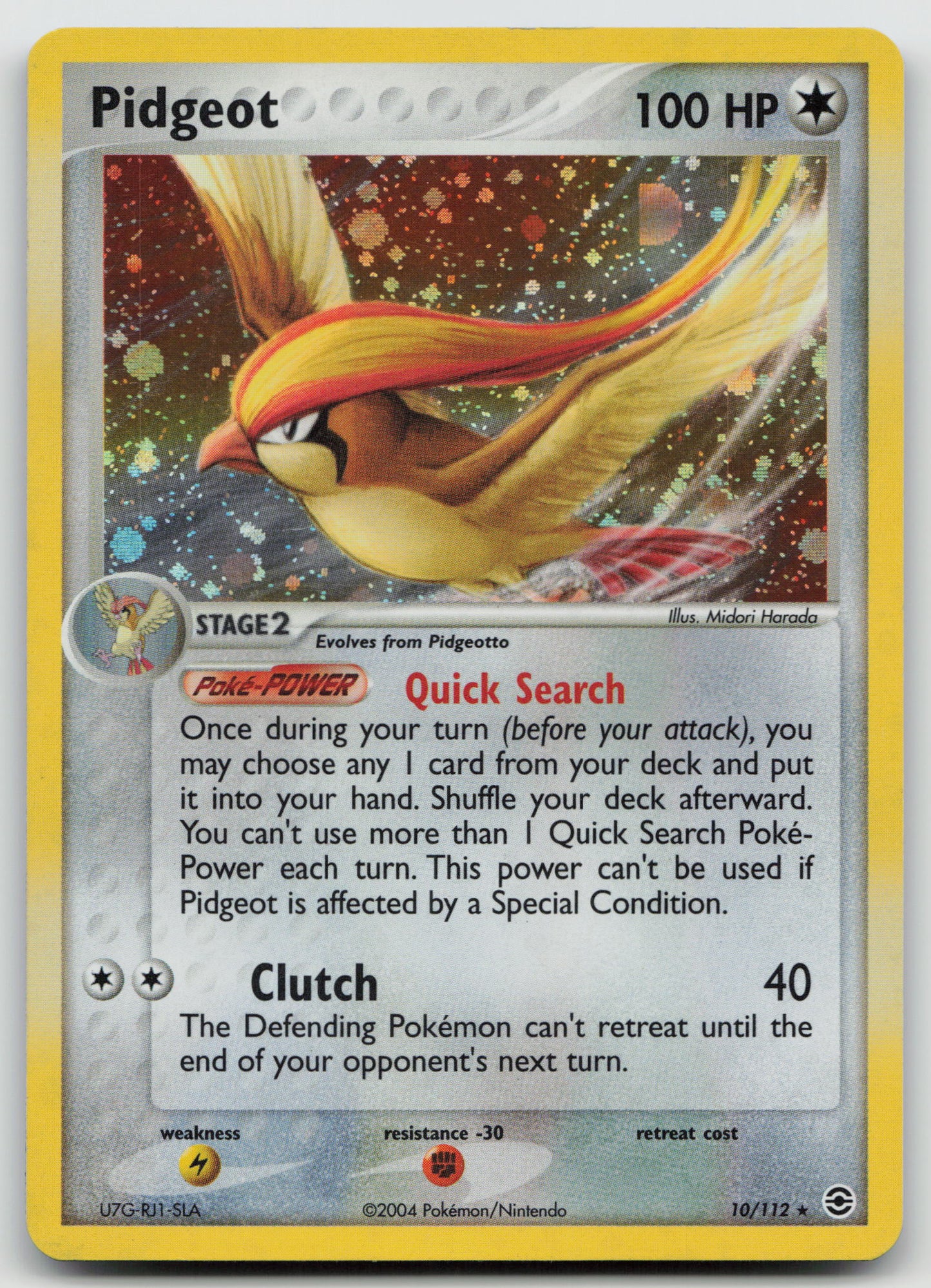 Pidgeot Holo Rare Holo RG 10/112 NM