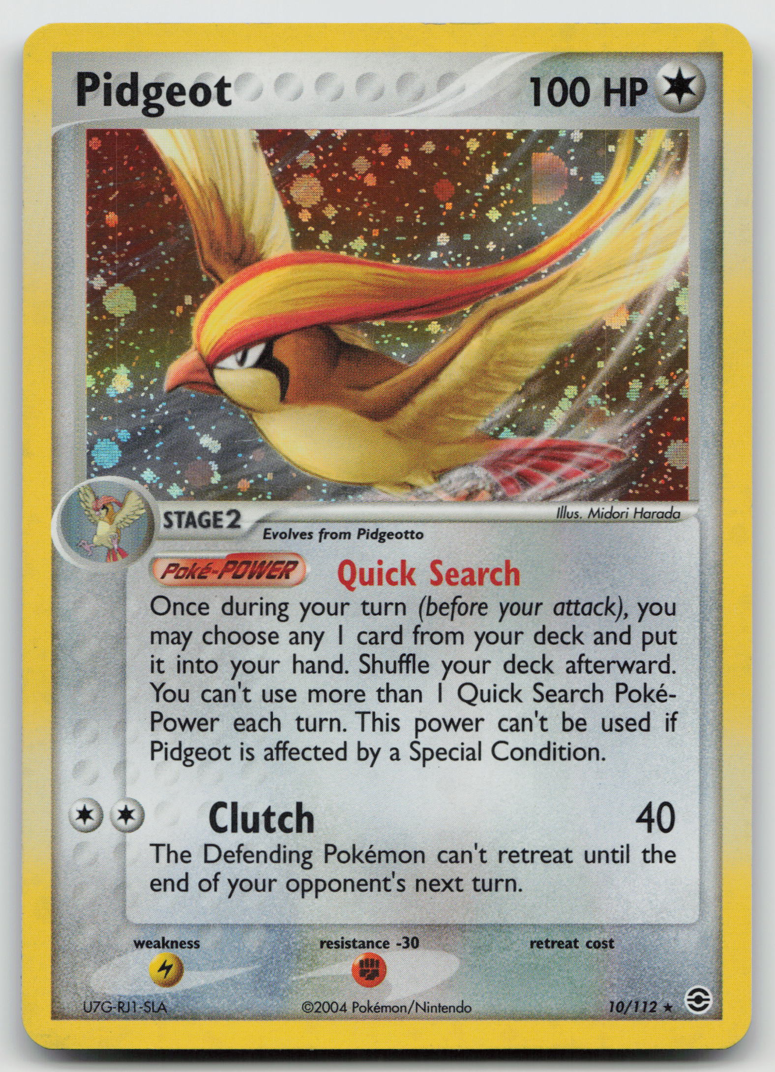 Pidgeot Holo Rare Holo RG 10/112 NM