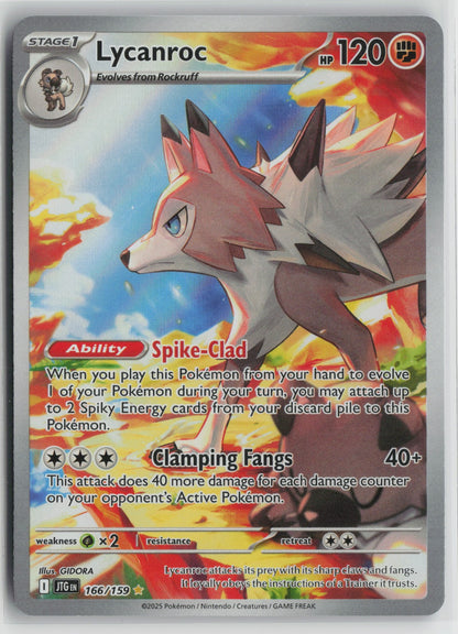 Lycanroc Illustration Rare Holo JTG 166/159 NM