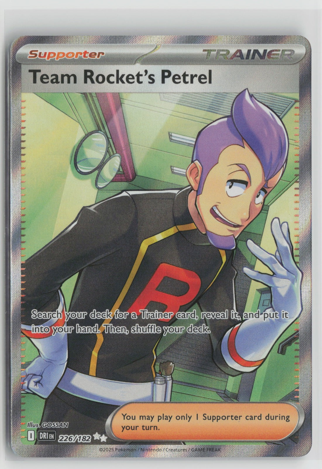 Team Rocket's Petrel Ultra Rare Holo DRI 226/182 NM