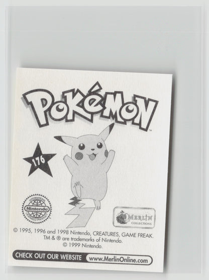 Hitmonlee - Merlin Topps Sticker 1999 #176 NM (Back)
