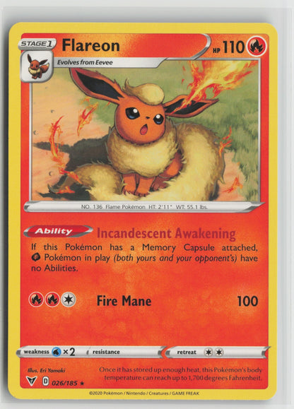Flareon Rare SWSH04 026/185 NM