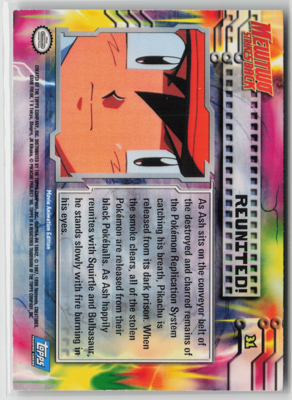 Topps Reunited! Foil Mewtwo Strikes Back #31 NM (Back)
