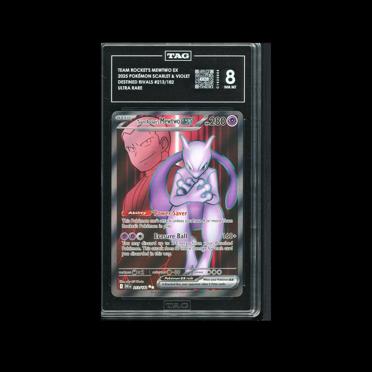 Team Rocket's Mewtwo Ex - Destined Rivals 213/182 TAG 8