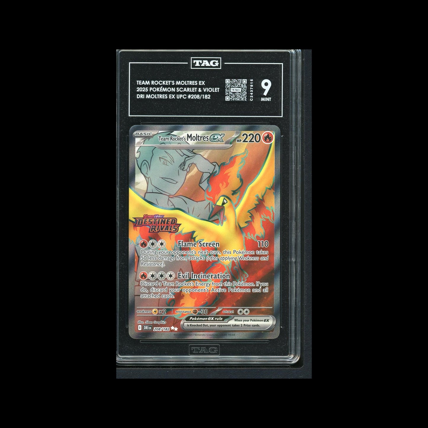 Team Rocket's Moltres Ex - DRI Moltres UPC 208/182 TAG 9