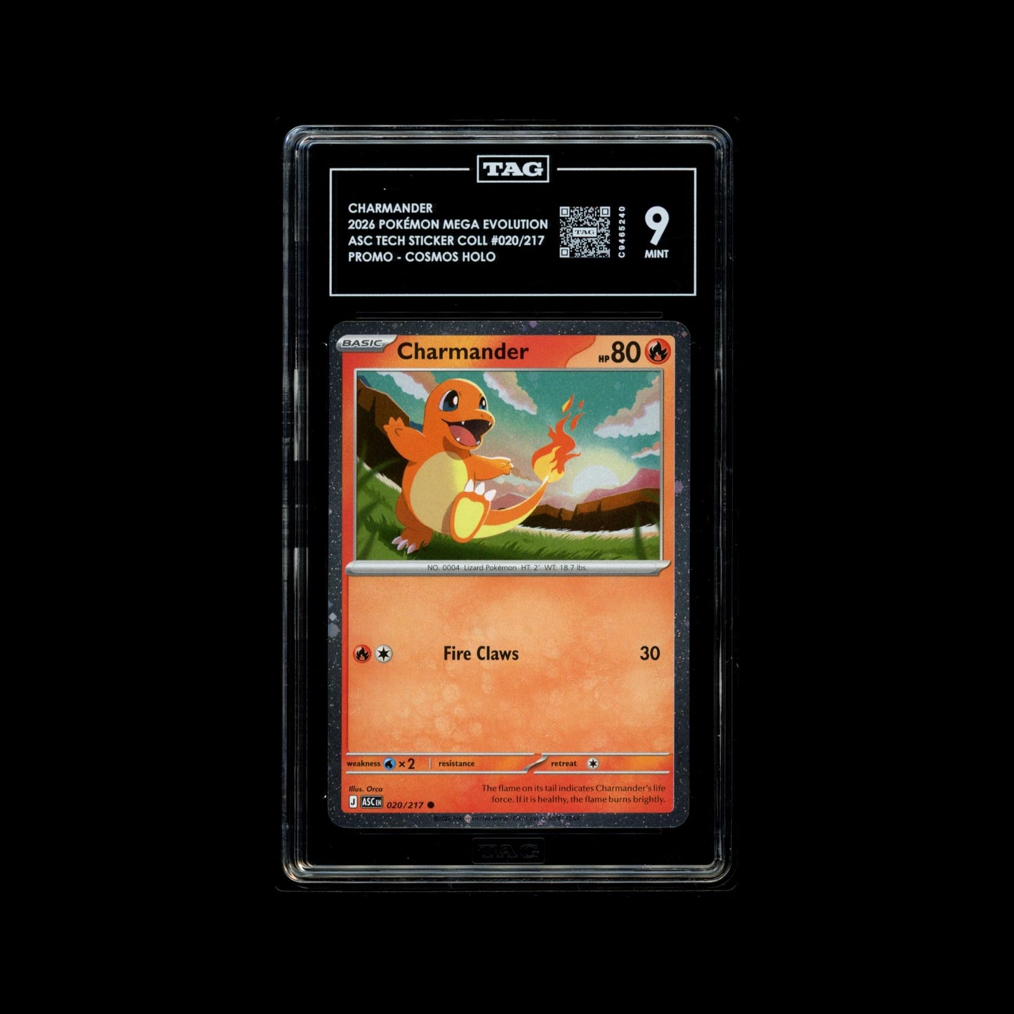 Charmander - Cosmos Holo #020/217 - TAG 9 - A