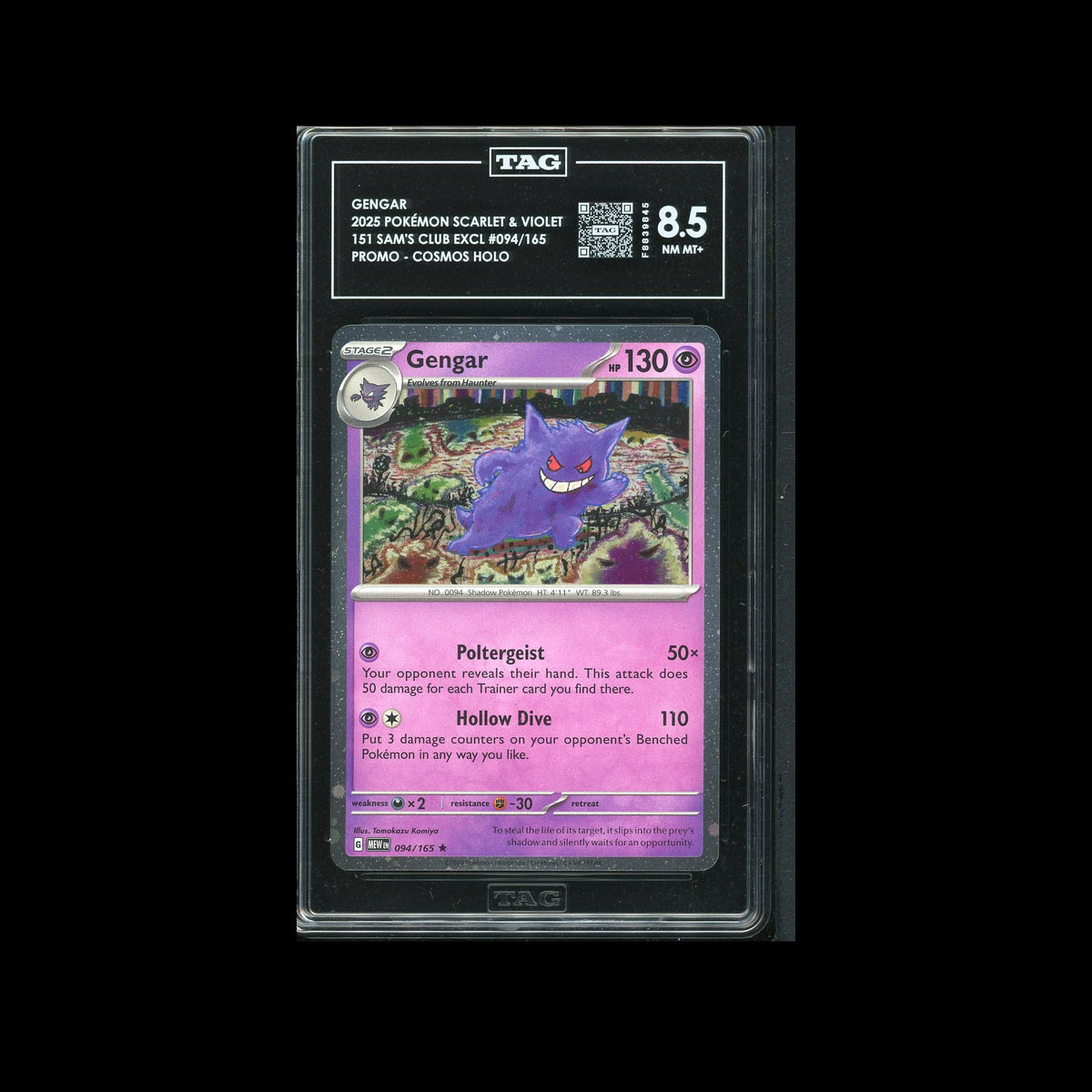 Gengar 151 Sam's Club Promo 94/165 TAG 8.5 - A