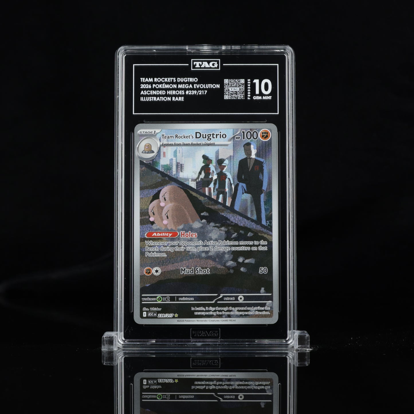 Team Rocket's Dugtrio - ASC #239/217 - TAG 10 GEM MINT