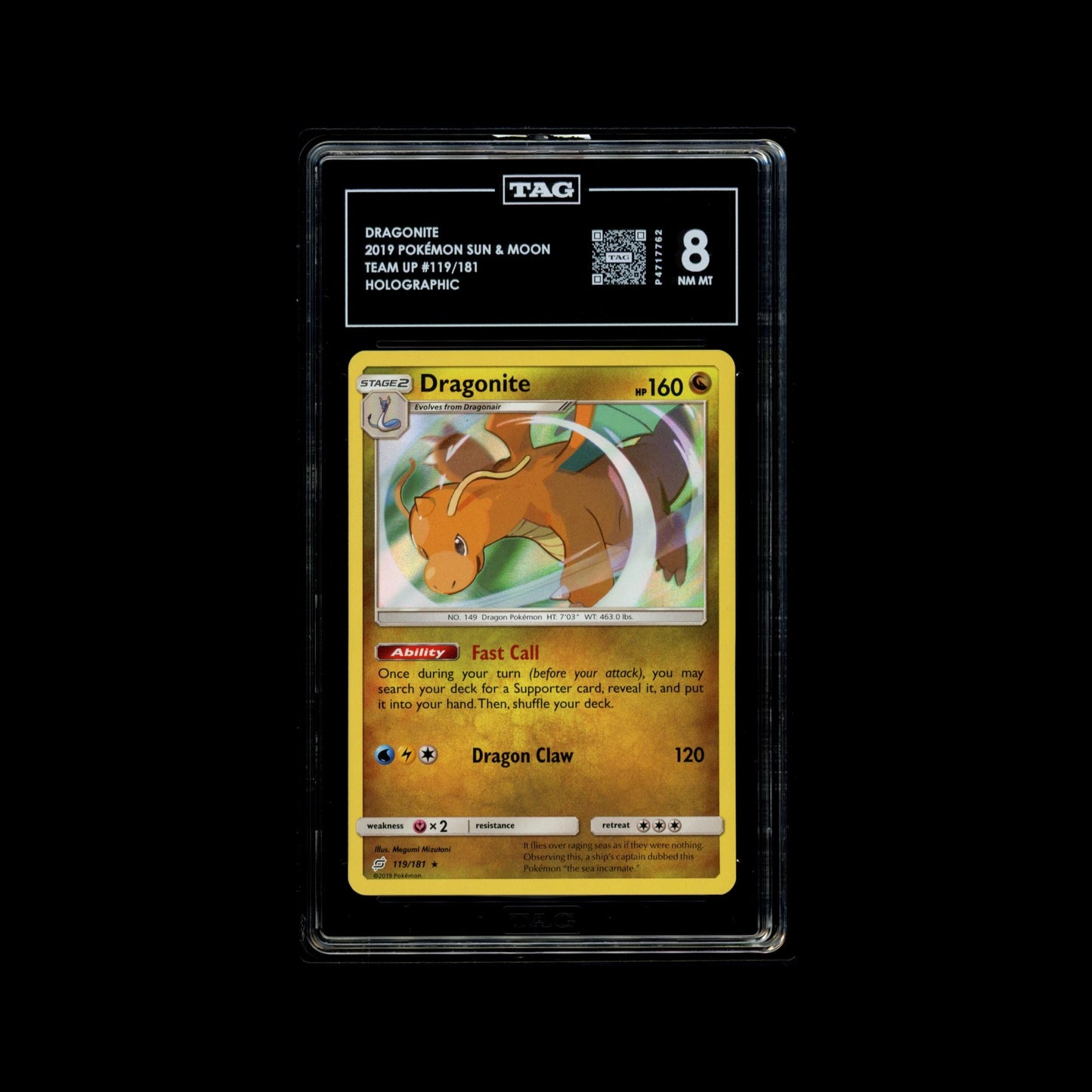 Dragonite - Team Up 119/181 TAG 8 NM MT