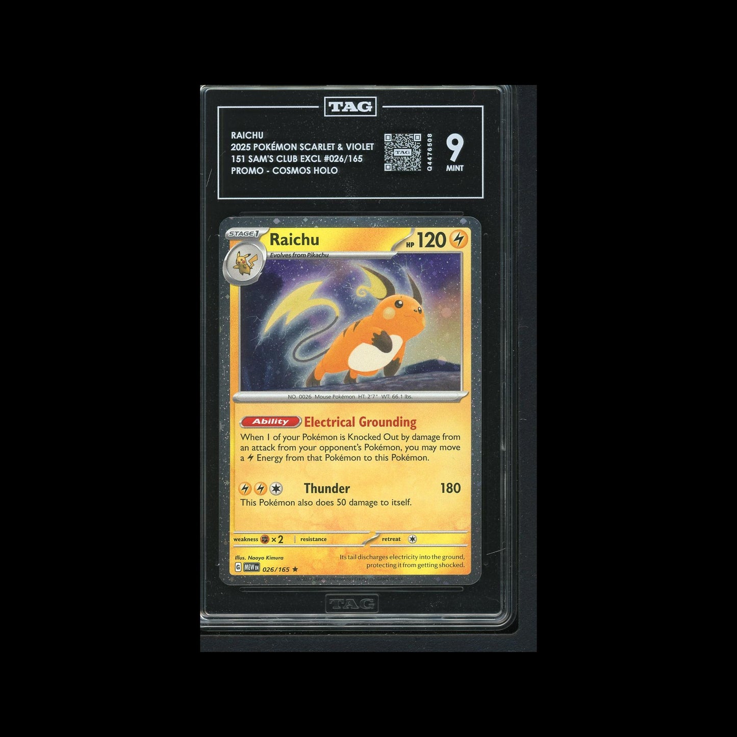 Raichu - Sam's Club Promo 026/165 TAG 9 - B